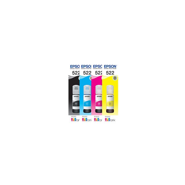 4 Pack Genuine Epson T522 Ecotank Ink Bottle Bkcmy 4921